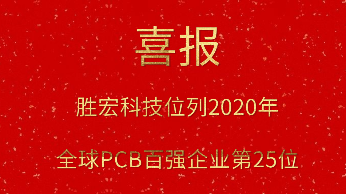 金年会科技位列2020年全球PCB百强企业第25位